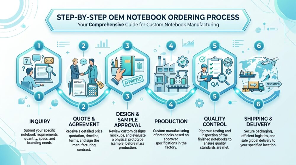 Leatai OEM custom notebook order process – 5 steps from inquiry to delivery